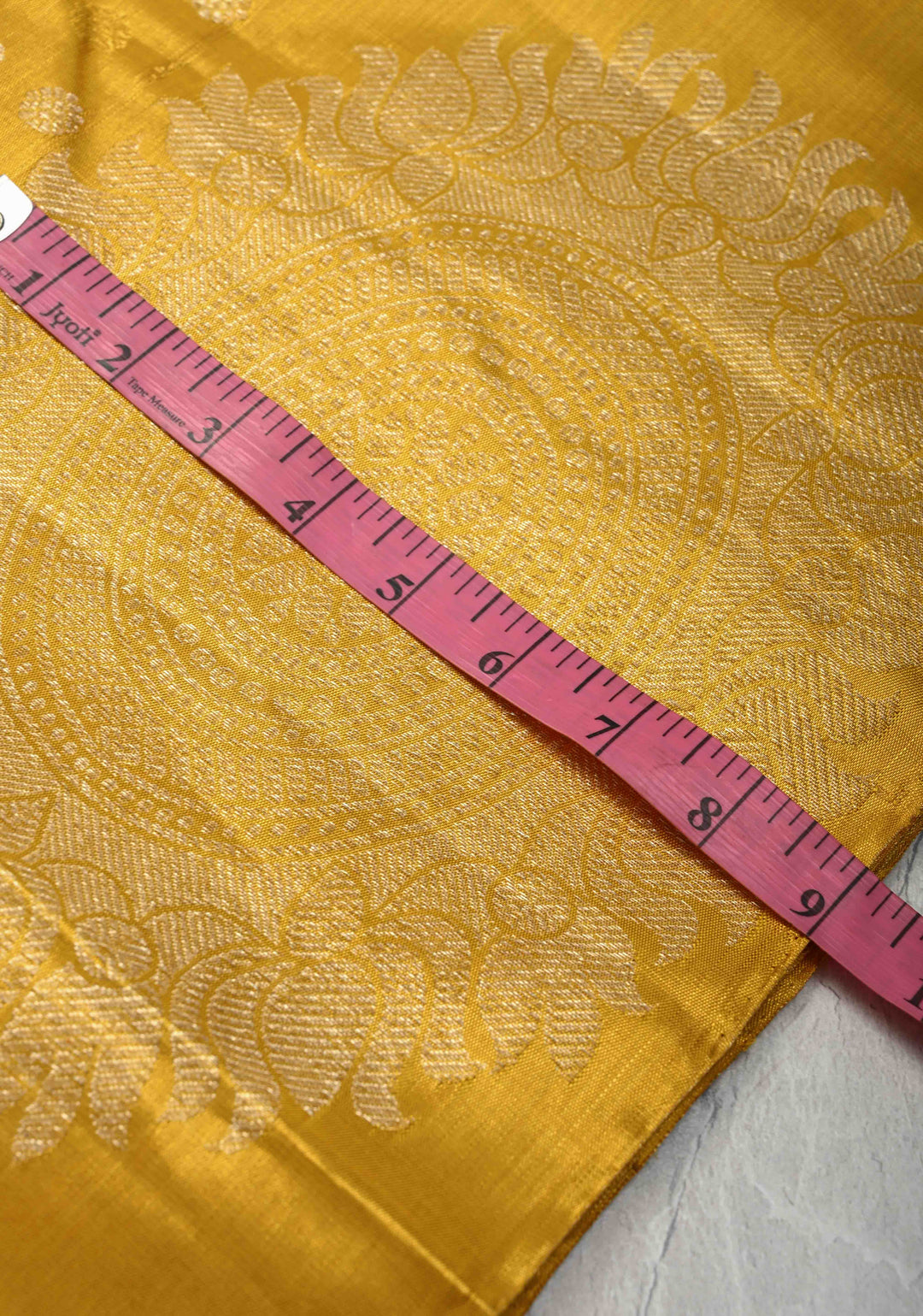 Gold Kanjivaram Tissue Silk Saree with Sona Rupa Buttas and Distinct Mandala Motifs on Border | SILK MARK CERTIFIED