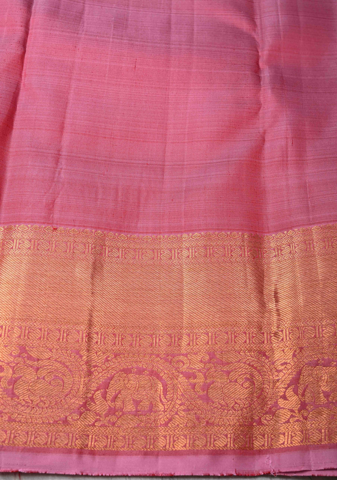 Mustard Orange Dual tone Kanjivaram Pure Silk Saree with Paisley Buttas and Contrast Zari Border | SILK MARK CERTIFIED