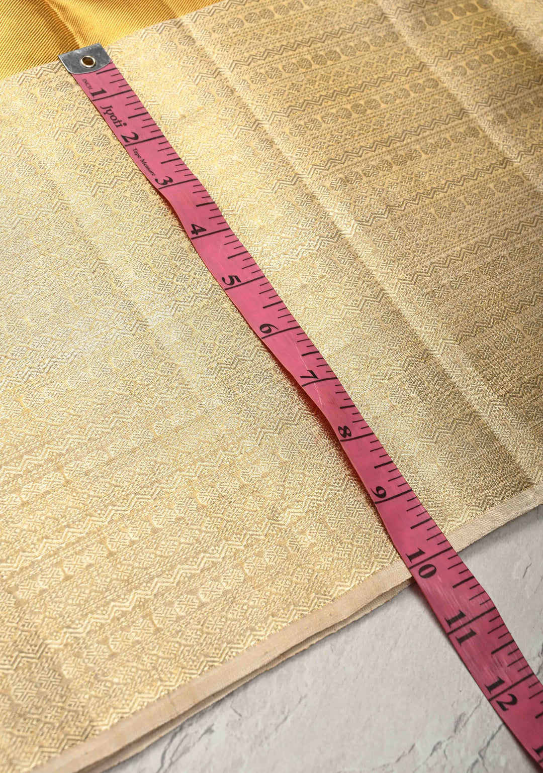 Gold Kora Tissue Brocade Kanjivaram Pure Silk Saree with Silver Zari Border | SILK MARK CERTIFIED