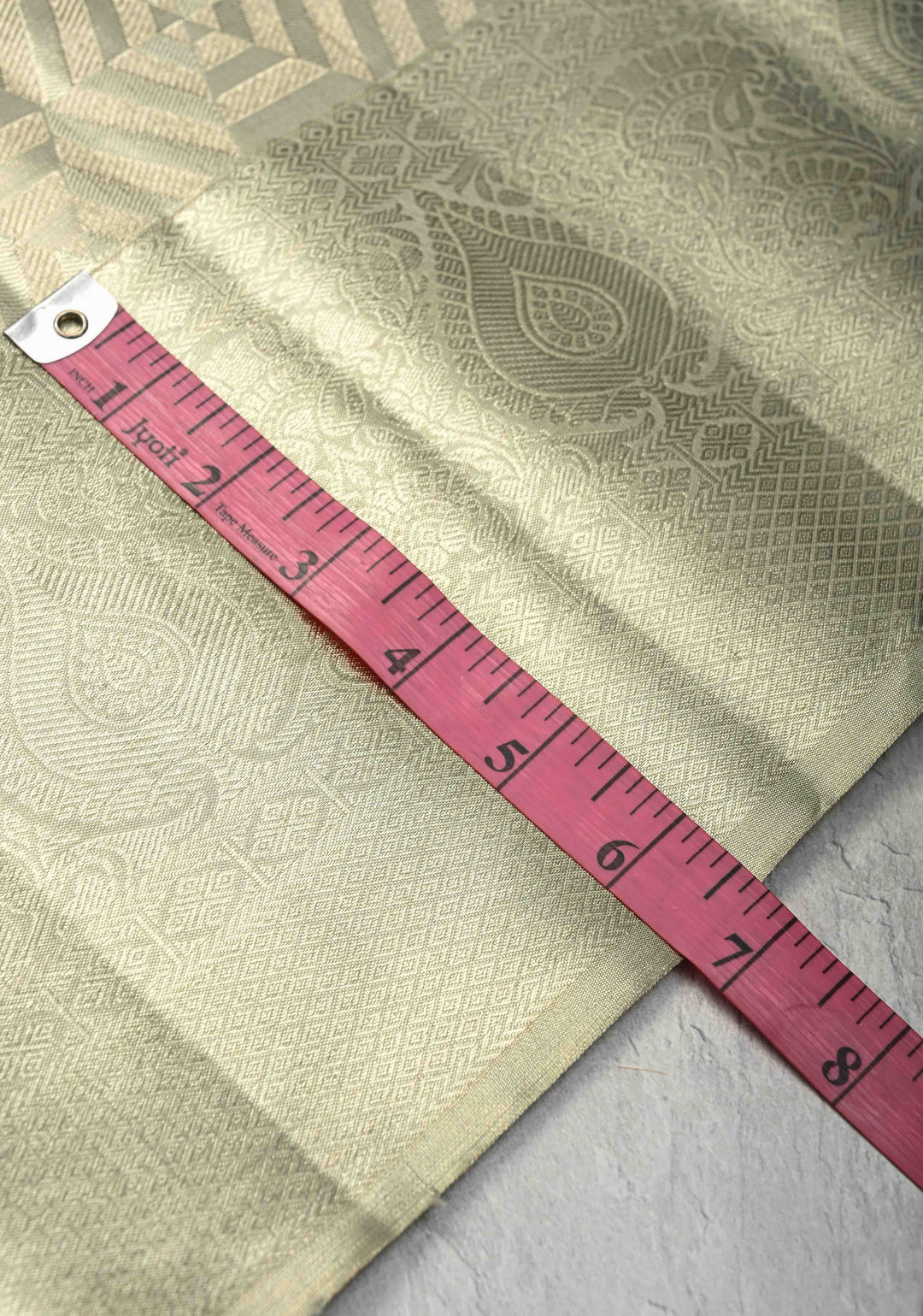 Sage Green Meenakari on Kanjivaram Tissue Silk Saree with Geometric Self Brocade and Zari Border | SILK MARK CERTIFIED