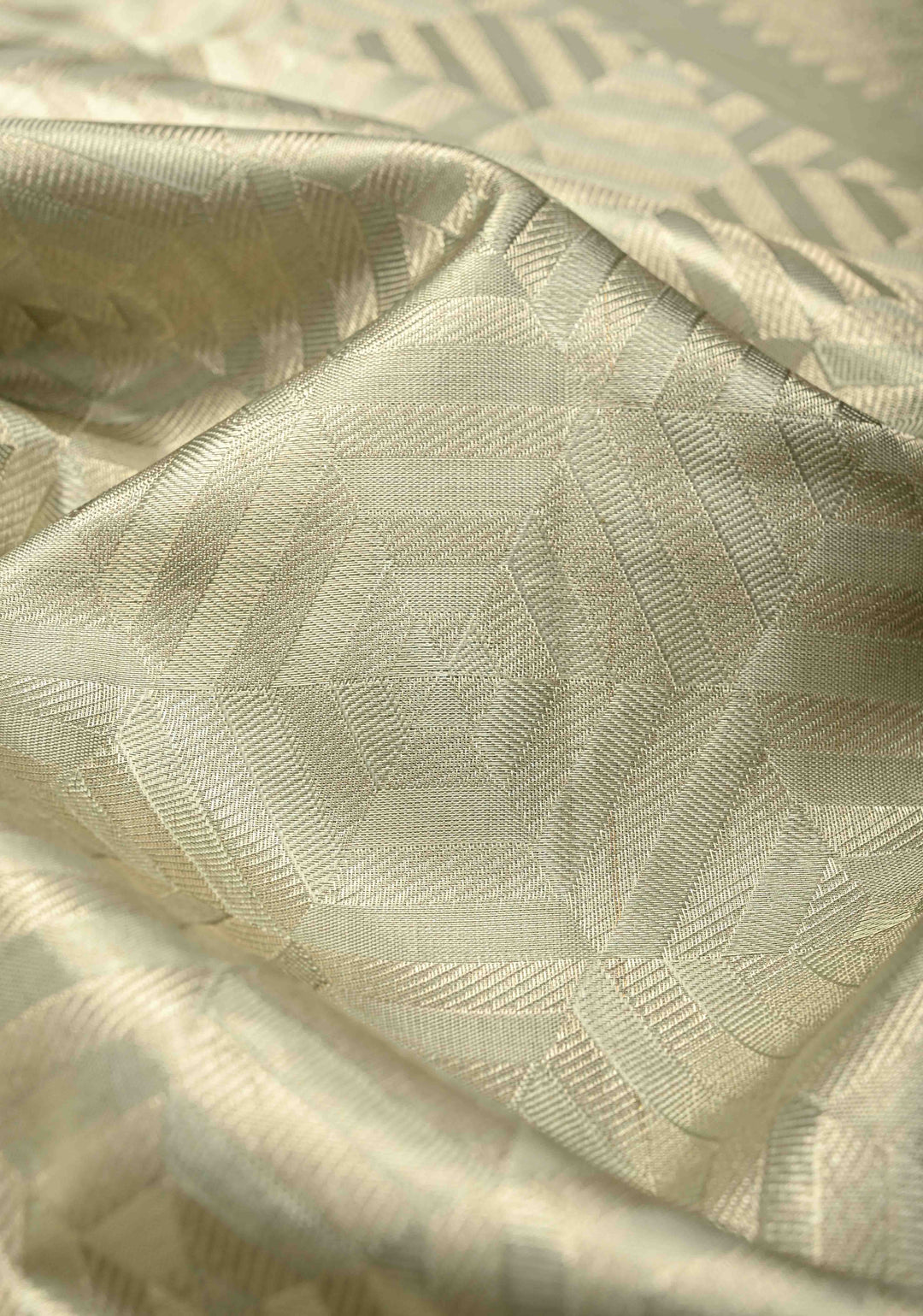 Sage Green Meenakari on Kanjivaram Tissue Silk Saree with Geometric Self Brocade and Zari Border | SILK MARK CERTIFIED