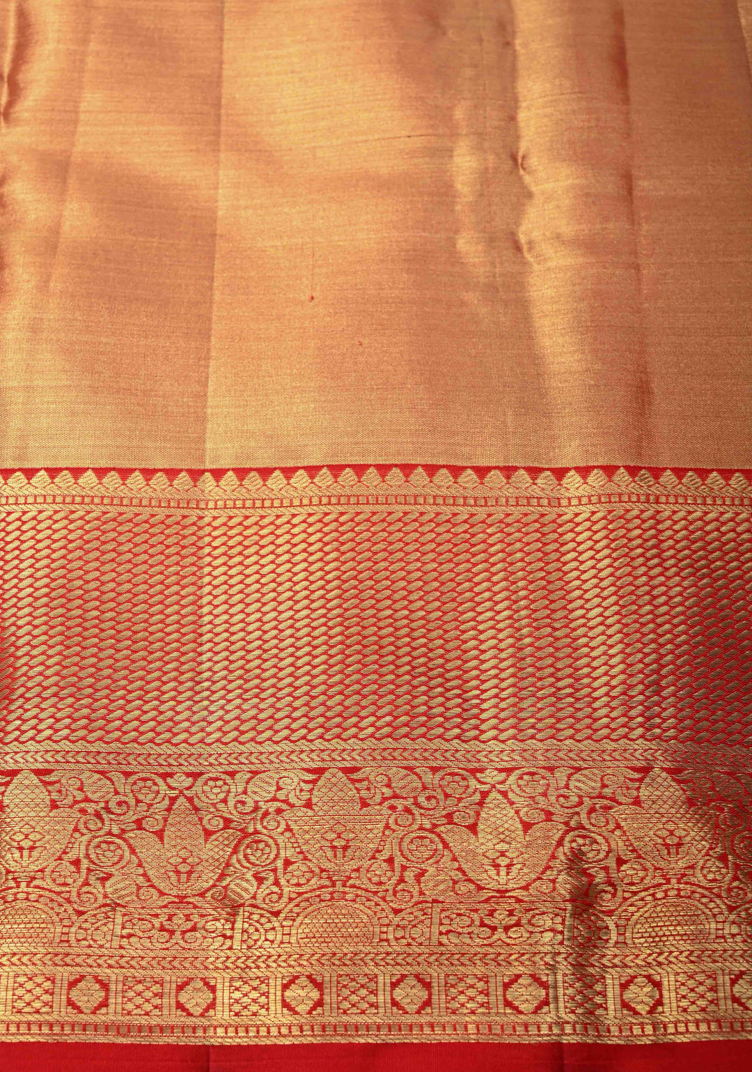 Red Tissue Kanjivaram Silk Saree with Meenakari Floral Brocade and Zari Border | SILK MARK CERTIFIED