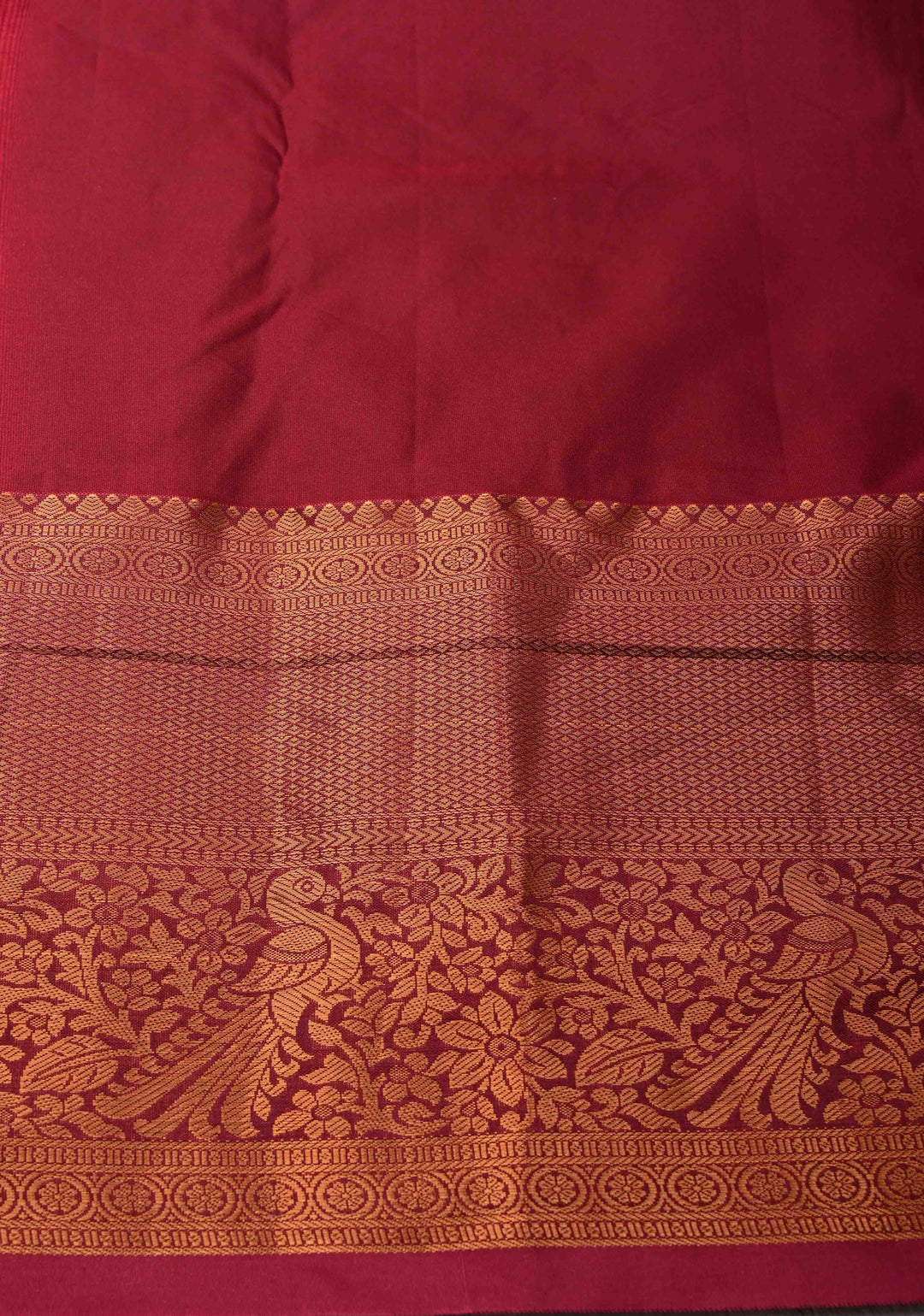 Light Dusty Mauve Kanjivaram Semi Silk Saree with Meenakari Buttas and Contrast Zari Border