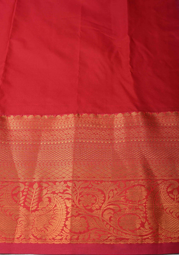 Frosty blue  Kanjivaram Semi Silk Saree with Meenakari Buttas and Contrast Zari Border