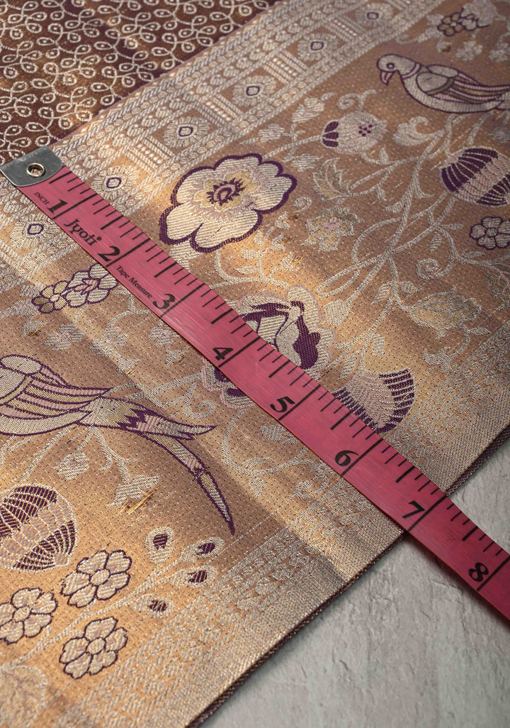 Purple Rangoli Brocade Kanjivaram  Semi Silk Saree with Meenakari Zari Border