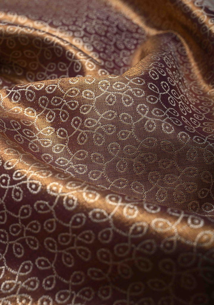 Purple Rangoli Brocade Kanjivaram  Semi Silk Saree with Meenakari Zari Border