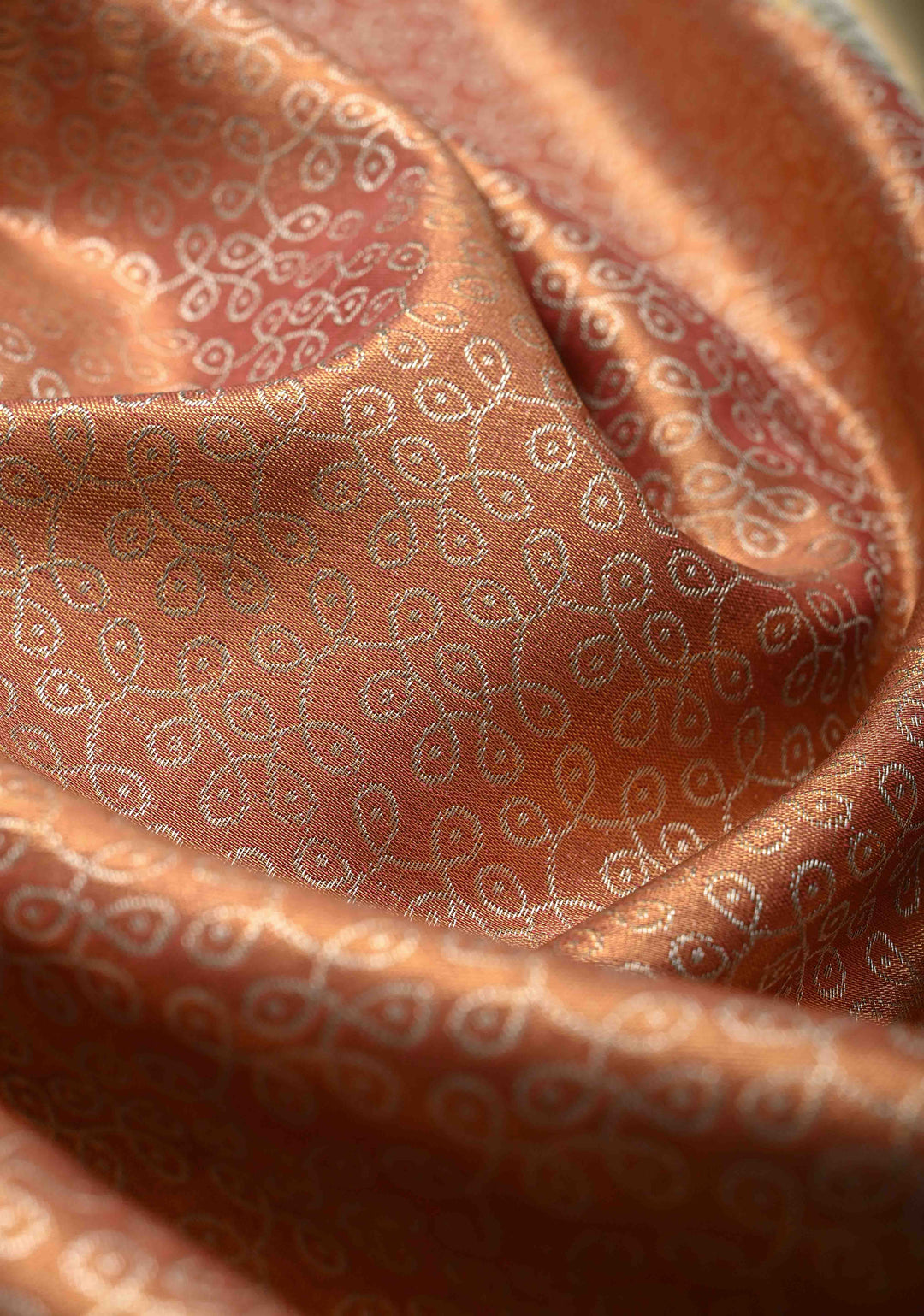 Rose Pink Kanjivaram Tissue Semi Silk Saree with Rangoli Brocade Jaal and Meenakari Zari Border