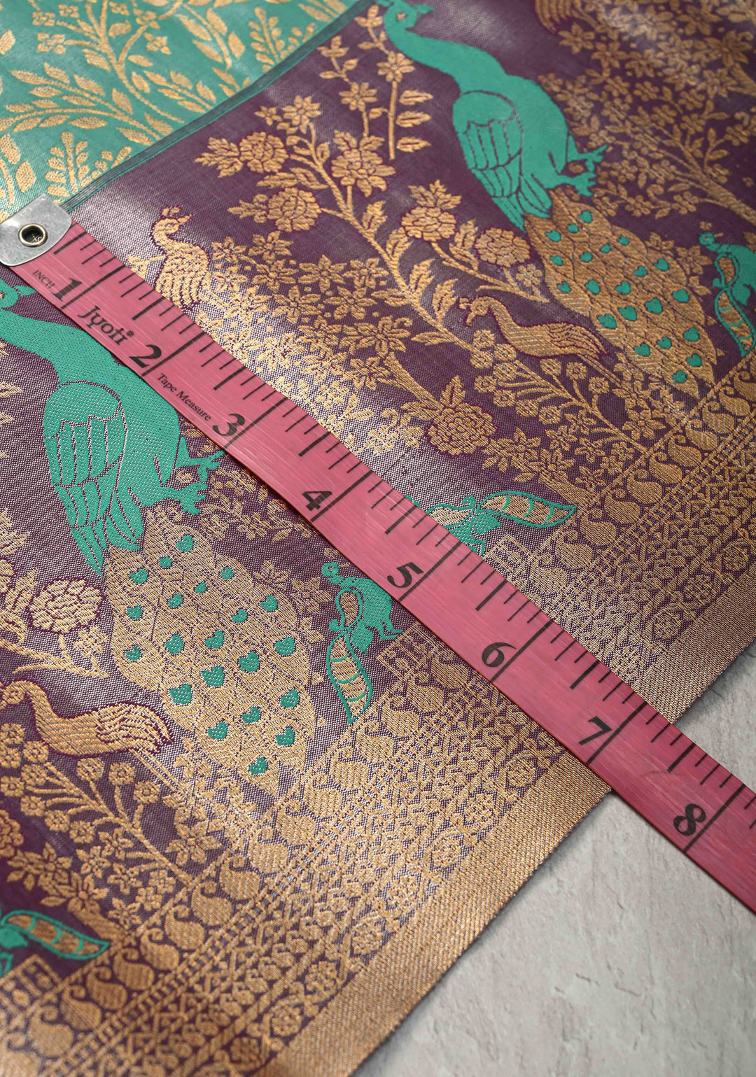 Spring Green Kanjivaram Floral Brocade Tissue Semi Silk Saree With Contrast Meenakari Zari Border