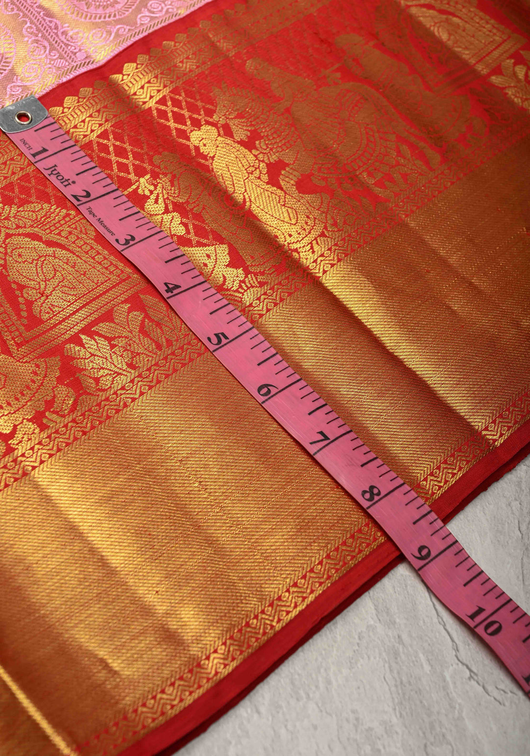 Pink Korvai Tissue Kanjivaram Pure Silk Saree with Meenakari Patola Brocade and Contrast Zari Border | SILK MARK CERTIFIED