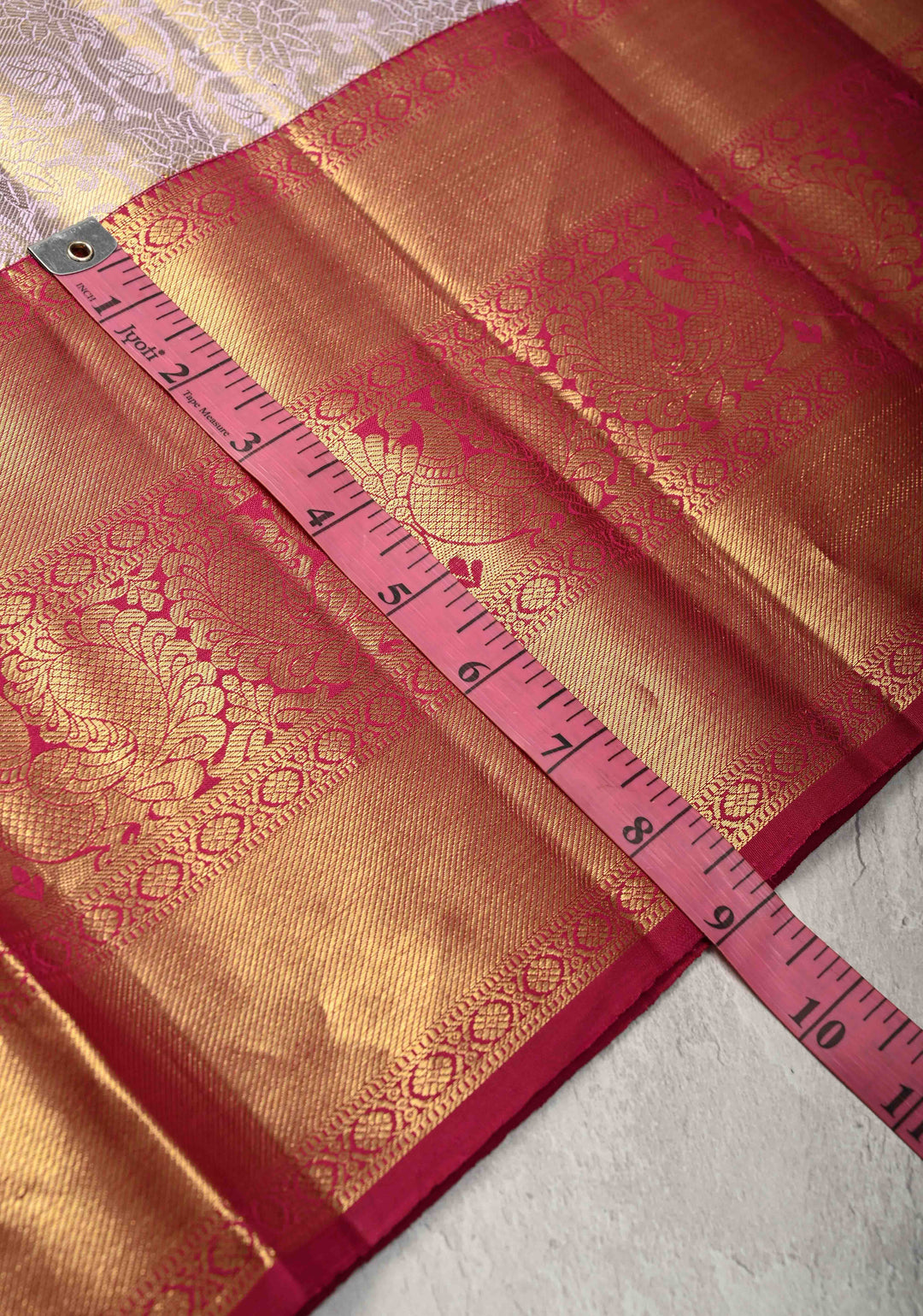 Lilac Korvai Tissue Kanjivaram Pure Silk Saree with Meenakari Floral Brocade and Contrast Zari Border | SILK MARK CERTIFIED