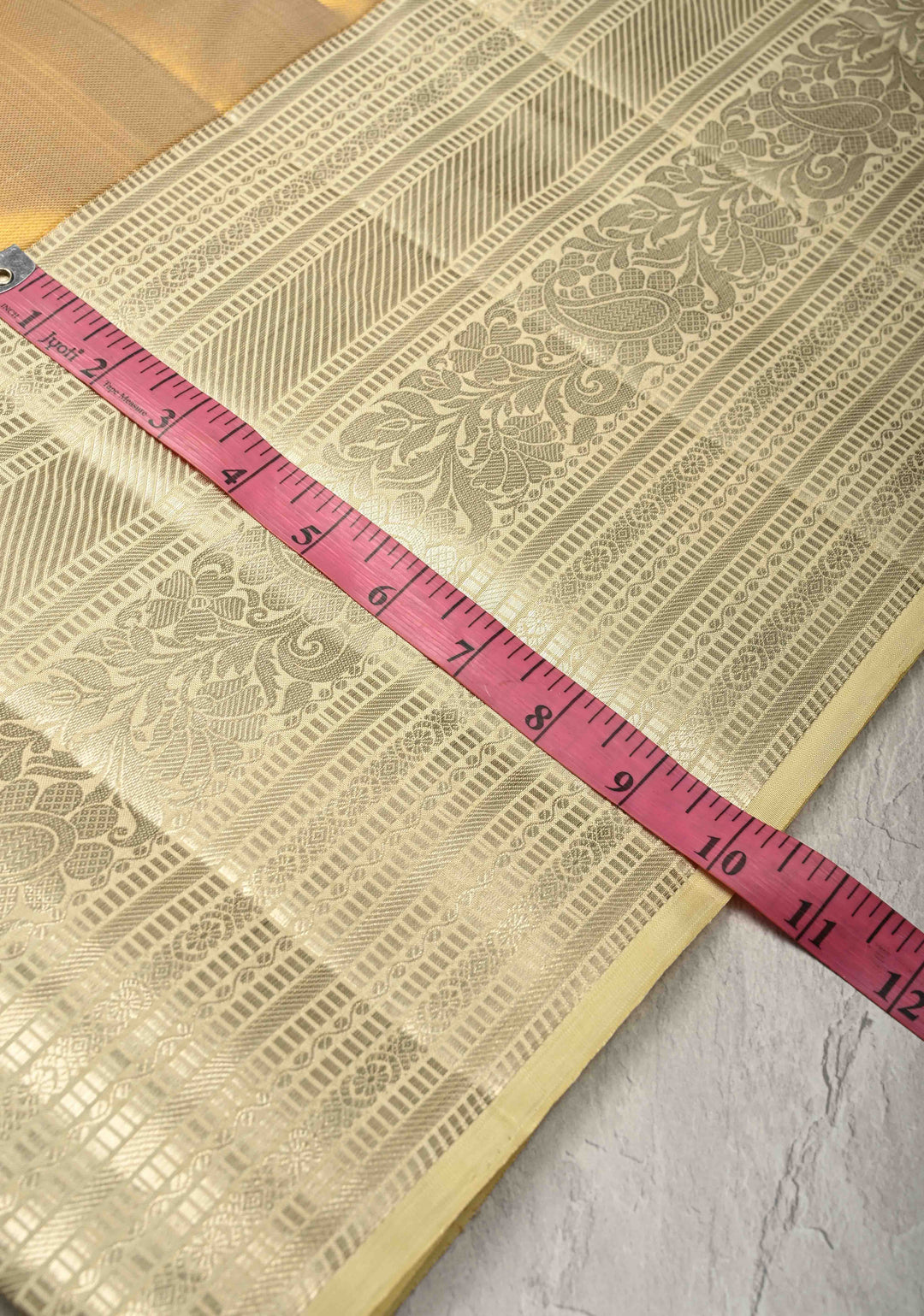 Gold Tissue  Kanjivaram Pure Silk Saree with wide Zari Border | SILK MARK CERTIFIED