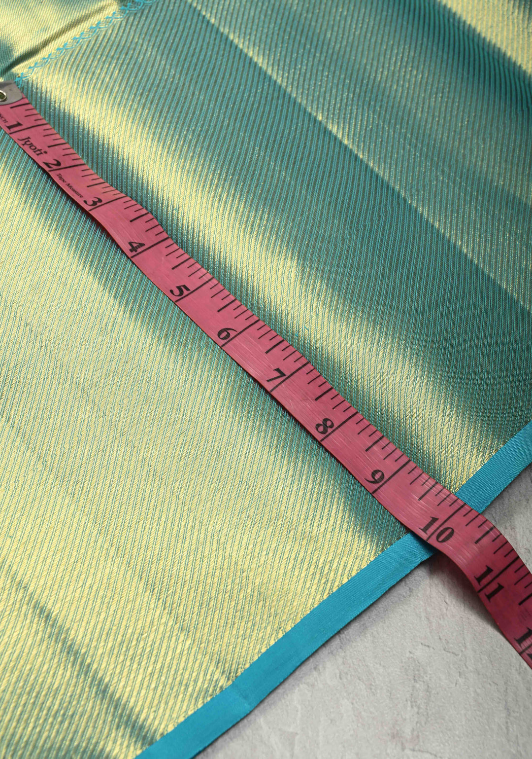 Turquoise Tissue Kanjivaram Pure Silk Saree with Brocade and Zari Border | SILK MARK CERTIFIED