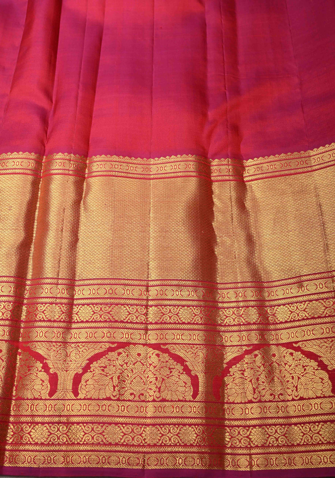 Peach Orange Pure Kanjivaram Silk Saree with Zari Brocade and Contrast Wide Zari Border | SILK MARK CERTIFIED