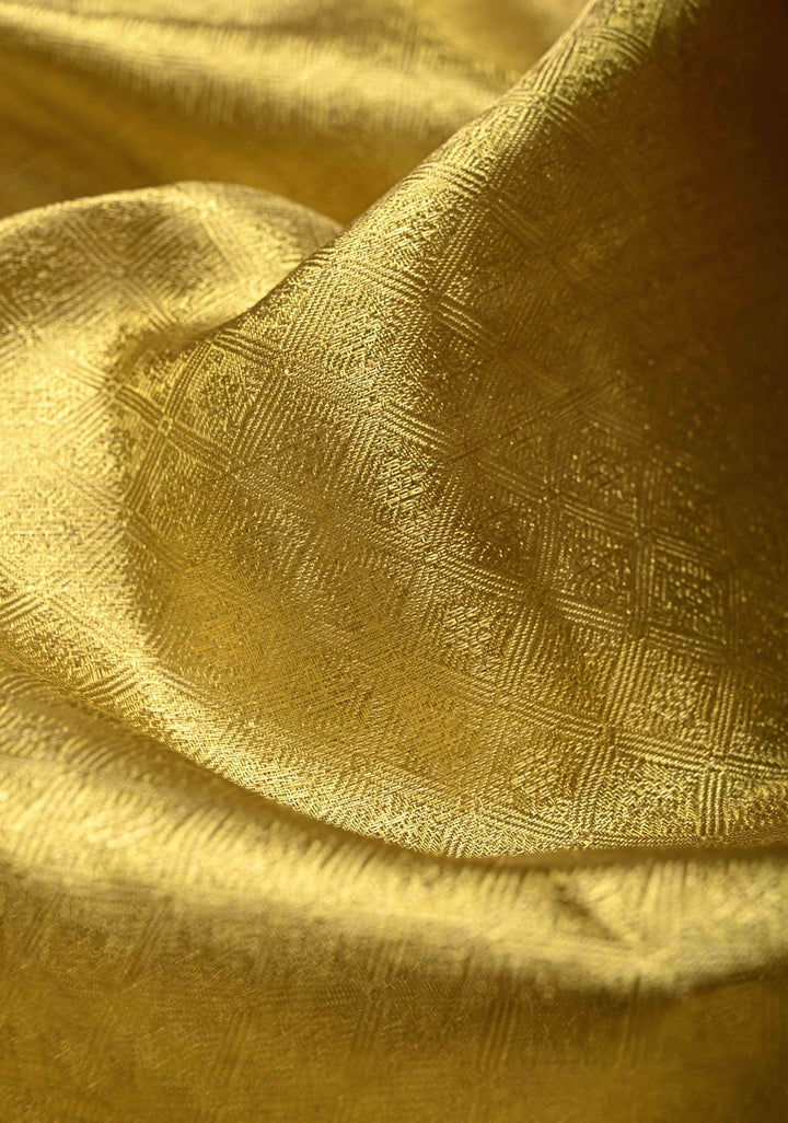 Gold Tissue Kanjivaram Pure Silk Saree with Brocade and Zari Border | SILK MARK CERTIFIED
