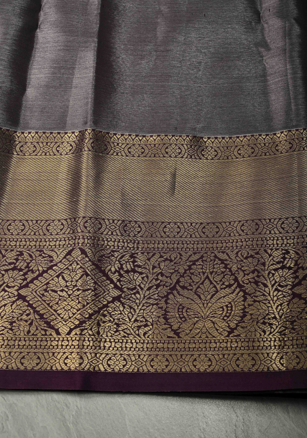 Apple Green Meenakari Tree Butta Kanjivaram Tissue Semi Silk Saree with Geometric Brocade and Contrast Wide Zari Border