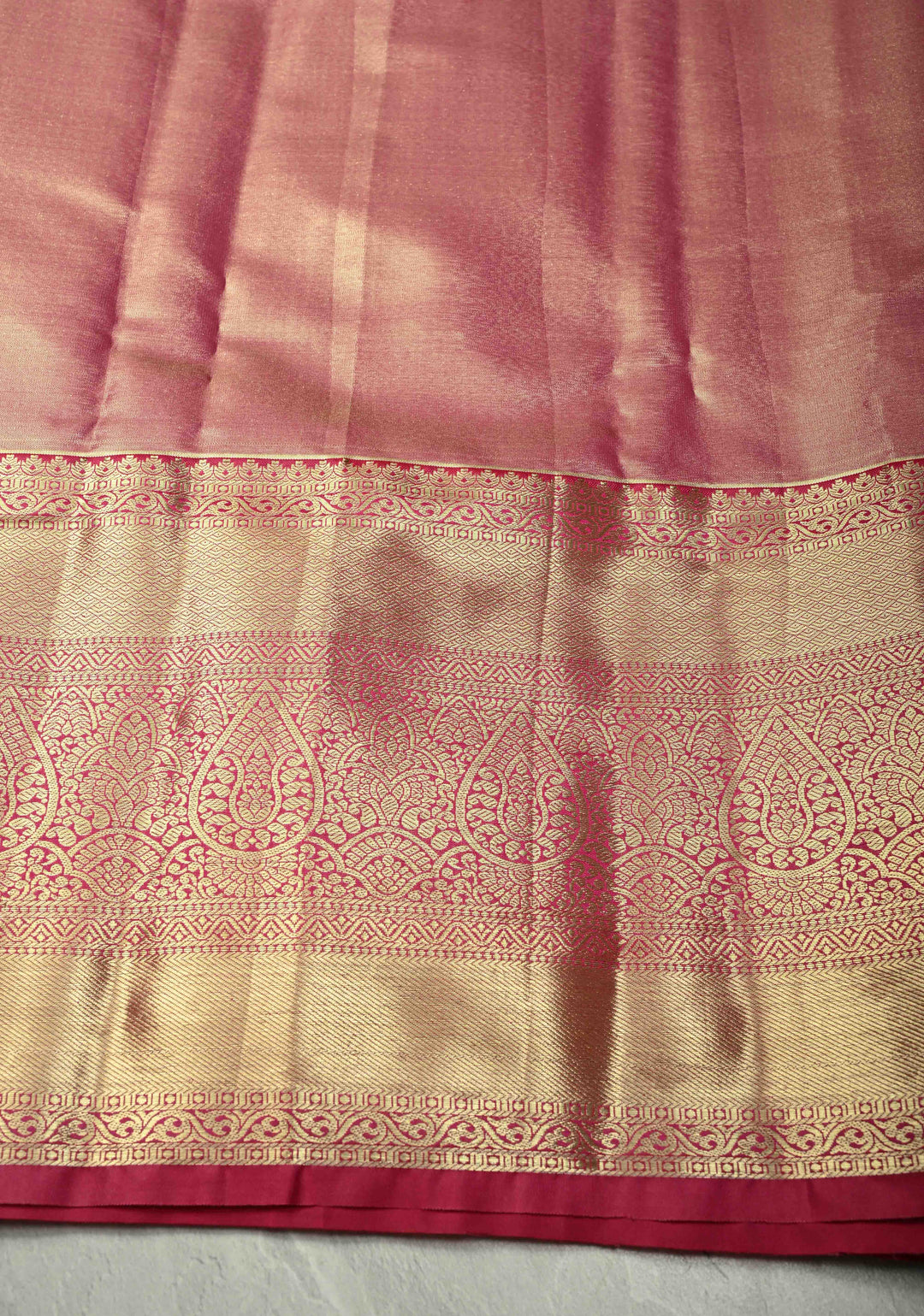 Vibrant Green  Kanjivaram Tissue Semi Silk Saree with Meenakari Floral Brocade Jaal and Contrast Wide Zari Border