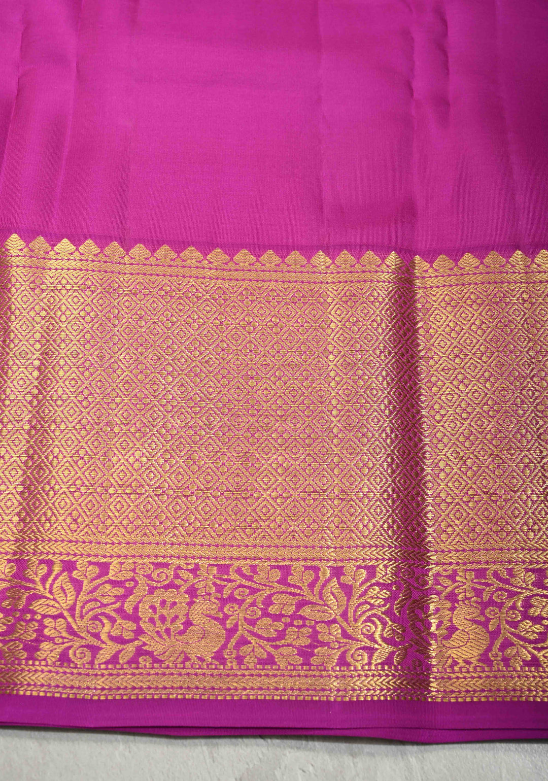 Pastel Sky Blue Kanjivaram Pure Silk Saree with Silver Floral Jaal and Contrast Border