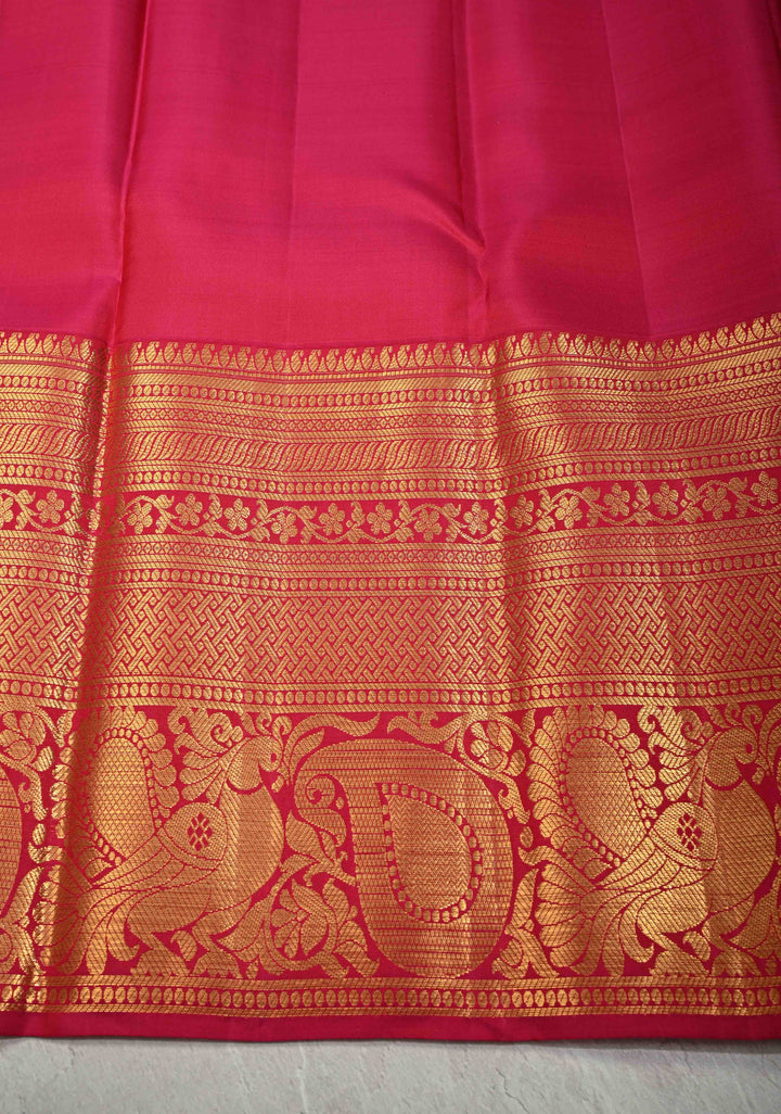 Lavender Mauve Kanjivaram Pure Silk Saree with Silver Zari Brocade and Contrast Wide Zari Border | SILK MARK CERTIFIED