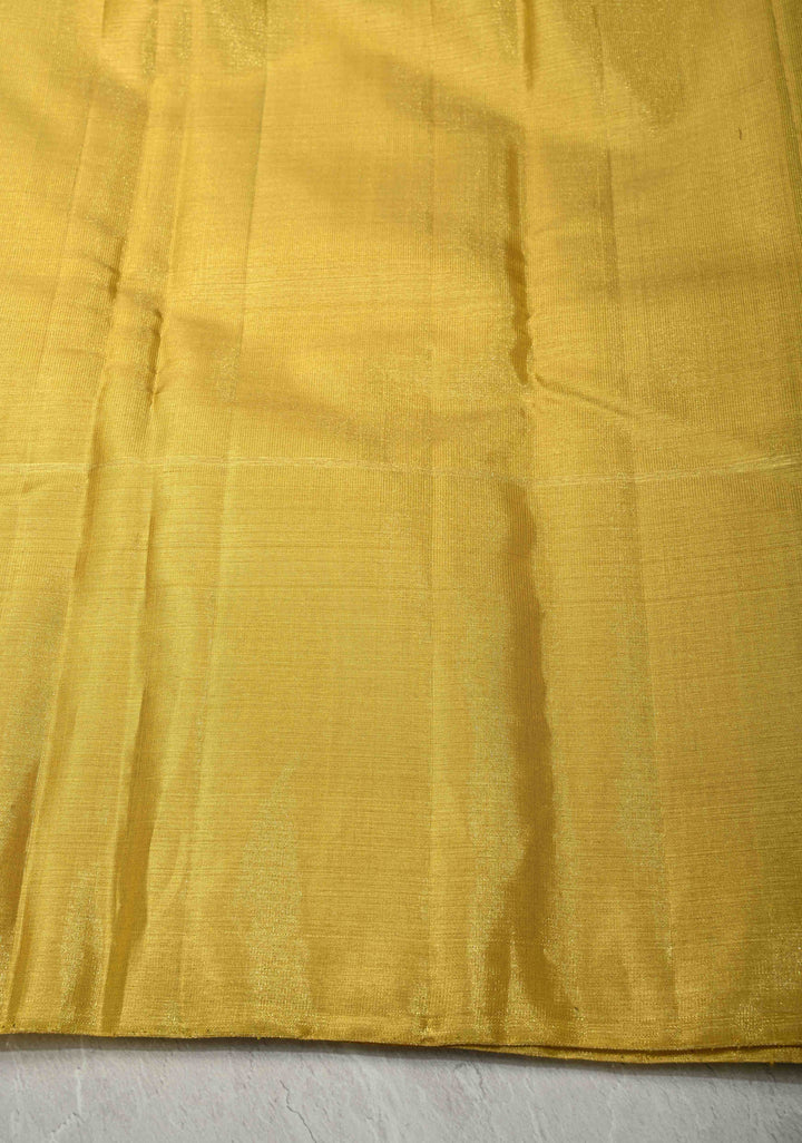 Gold Kanjivaram Tissue Silk Saree with Sona Rupa Buttas and Distinct Mandala Motifs on Border | SILK MARK CERTIFIED