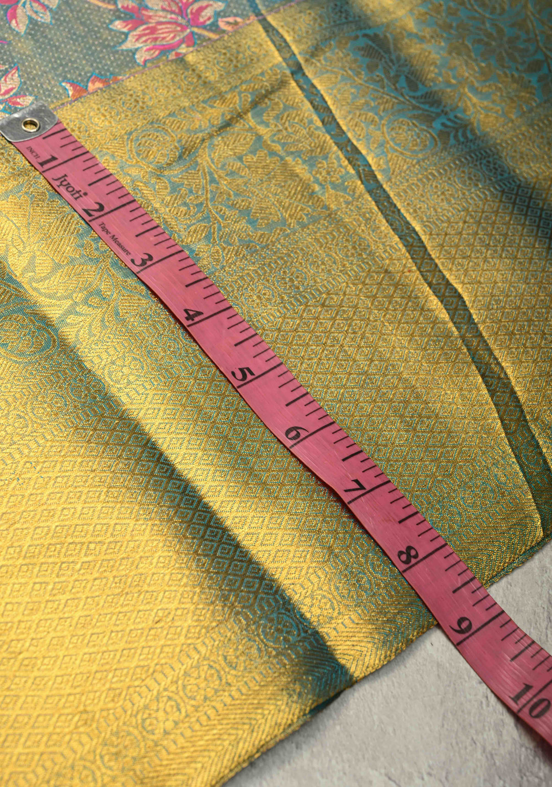 Peacock Blue Pure Kanjivaram Tissue Silk Saree with Meenakari Floral Jaal and Zari Border | SILK MARK CERTIFIED