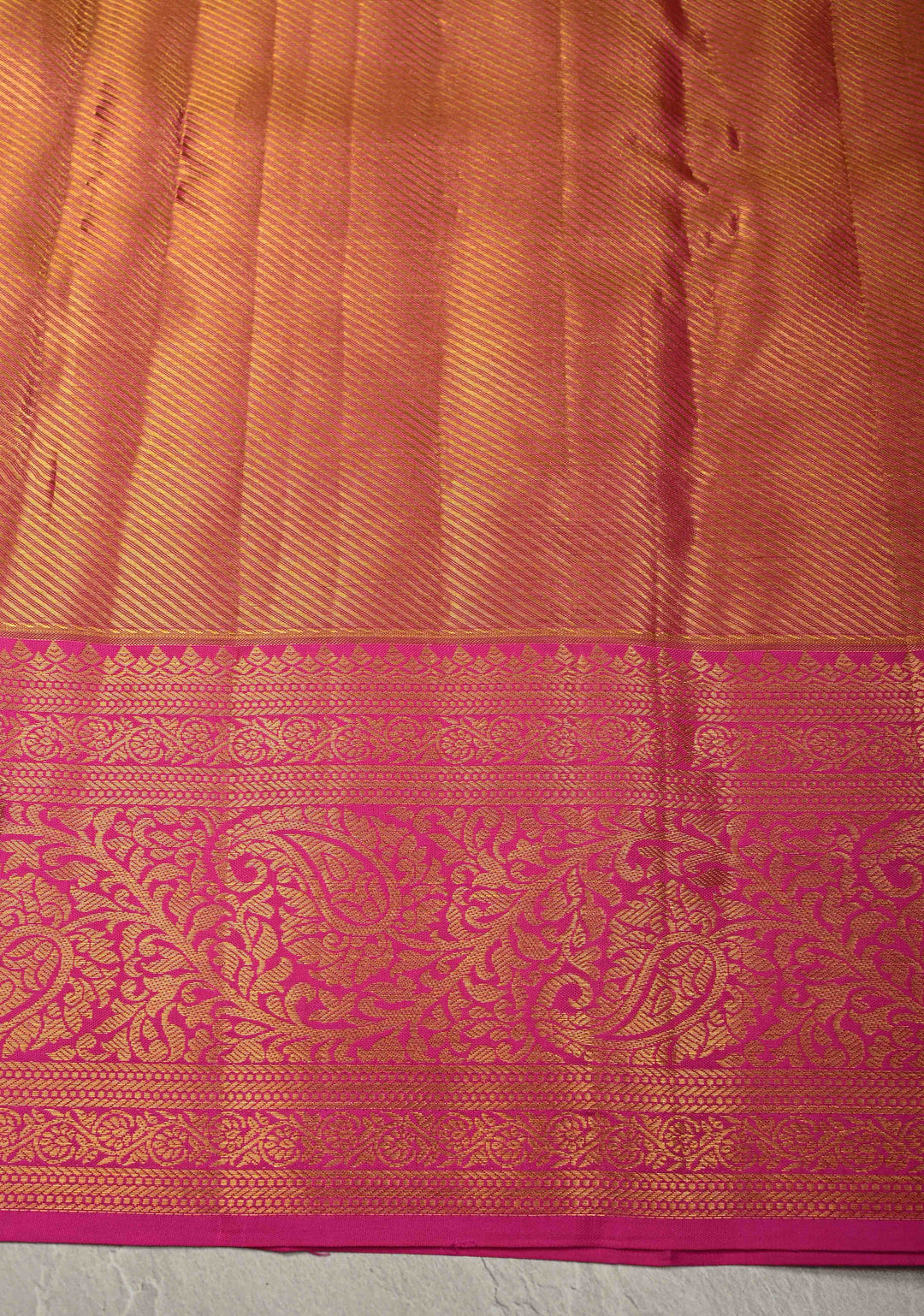 Green Pure Kanjivaram Tissue Silk Saree with Meenakari Leheria Design Zari Border | SILK MARK CERTIFIED