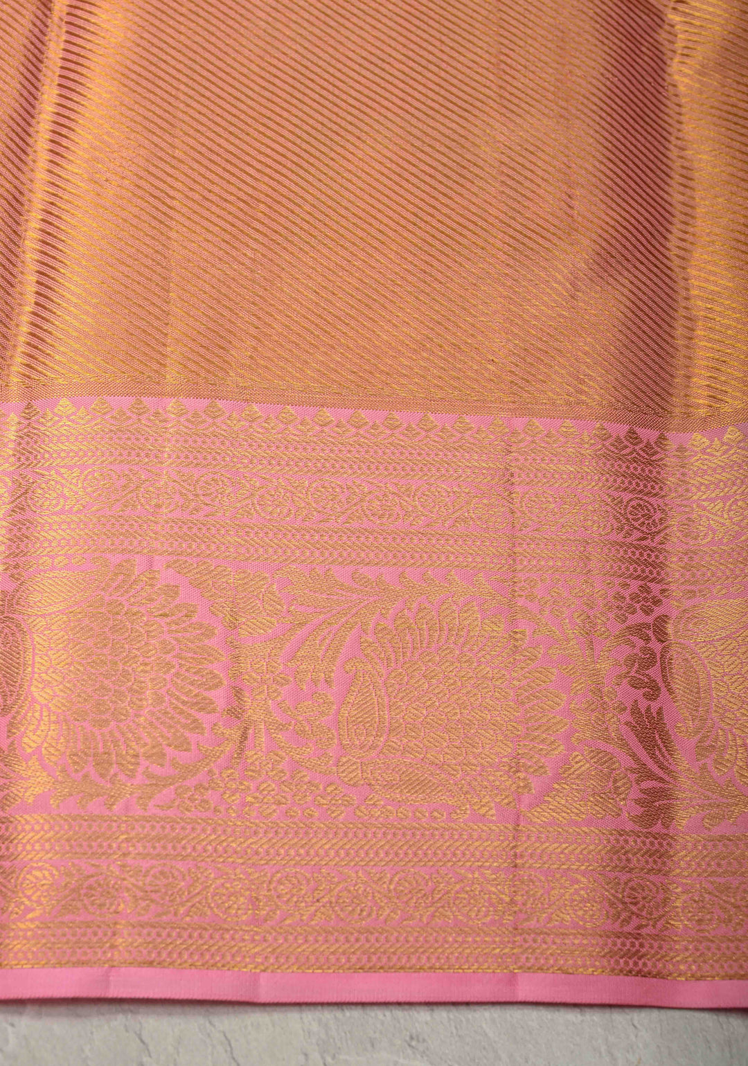 Green Pure Kanjivaram Tissue Silk Saree with Meenakari Leheria Design and Contrast Zari Border | SILK MARK CERTIFIED