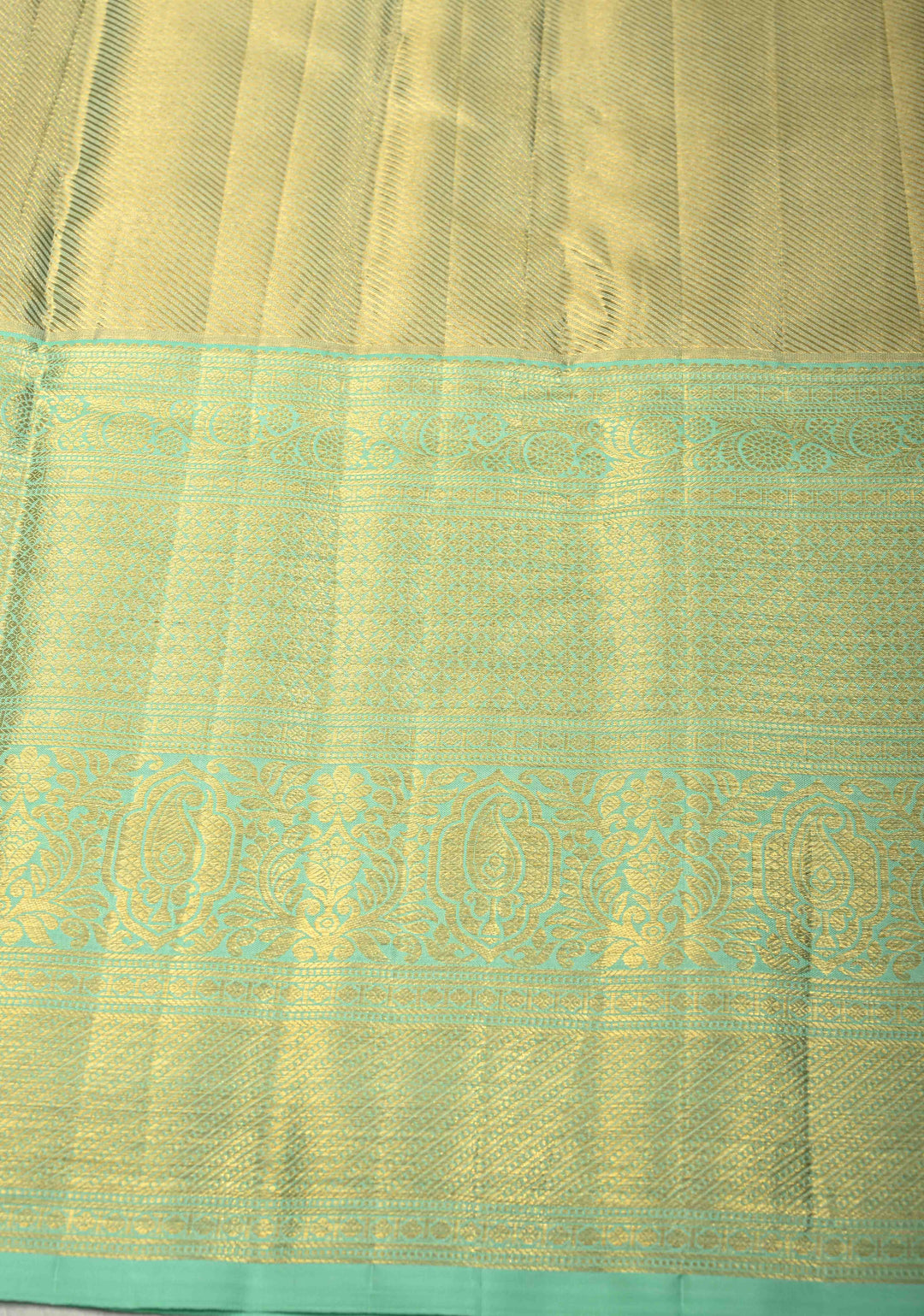 Peach Pink Pure Kanjivaram Tissue Silk Saree with Meenakari Brocade and Contrast Wide Zari Border | SILK MARK CERTIFIED