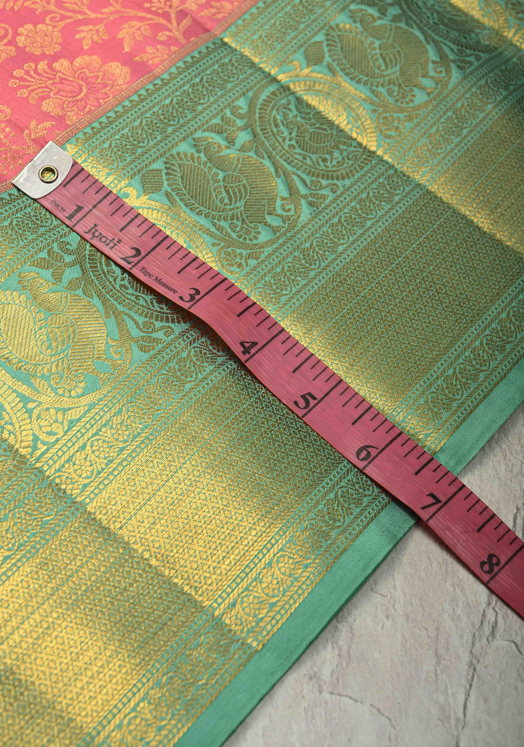 Bright Pink Pure Kanjivaram Silk Saree with Floral Zari Brocade Jaal and Contrast Zari Border | SILK MARK CERTIFIED