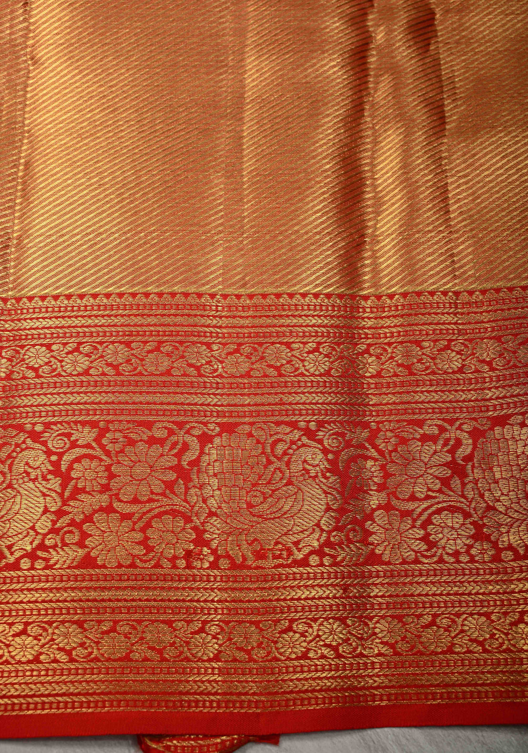 Rose pink Tissue Kanjivaram Pure Silk Saree With Meenakari Floral Brocade Jaal and Zari Border | SILK MARK CERTIFIED