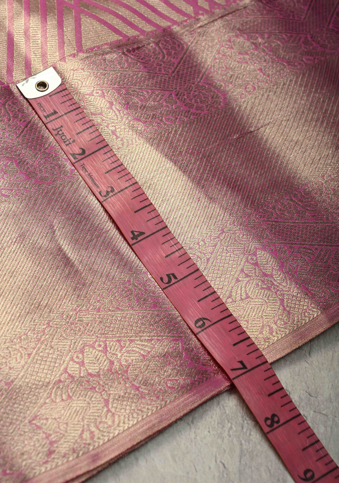 Dusty Pink Tissue Kanjivaram Pure Silk Saree With Geometric Brocade and Zari Border | SILK MARK CERTIFIED