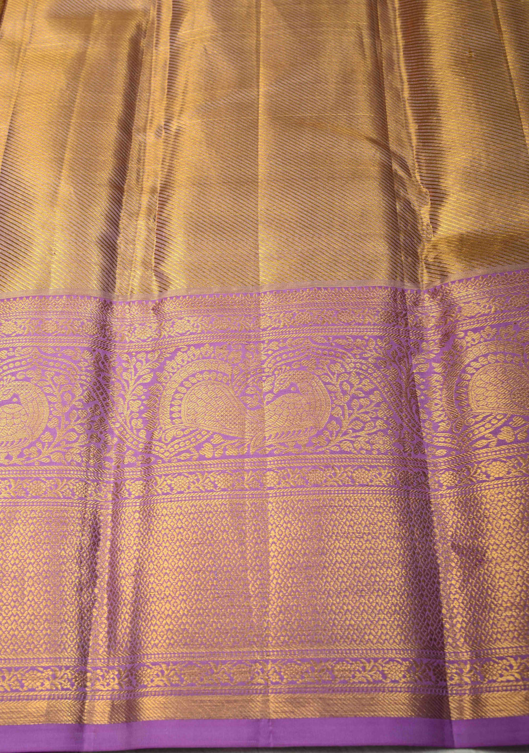 Turquoise Pure Kanjivaram Tissue Silk Saree with Meenakari Floral Jaal and Contrast Wide Zari Border | SILK MARK CERTIFIED