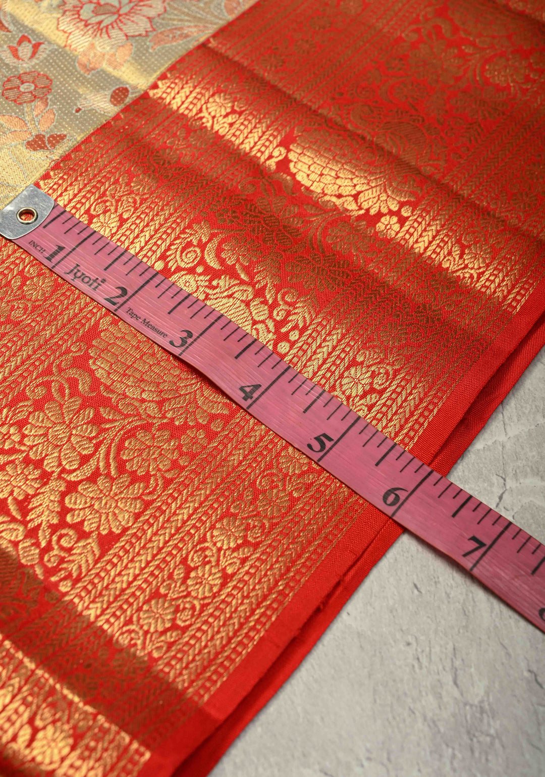 Sage Green Pure Kanjivaram Tissue Silk Saree with Meenakari Floral Brocade and Zari Border | SILK MARK CERTIFIED