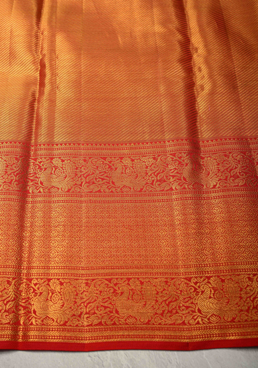 Multicolor Pastel Hued Rangkaat Style on Pure Kanjivaram Tissue Silk Saree with Meenakari Floral Jaal and Contrast Zari Border | SILK MARK CERTIFIED