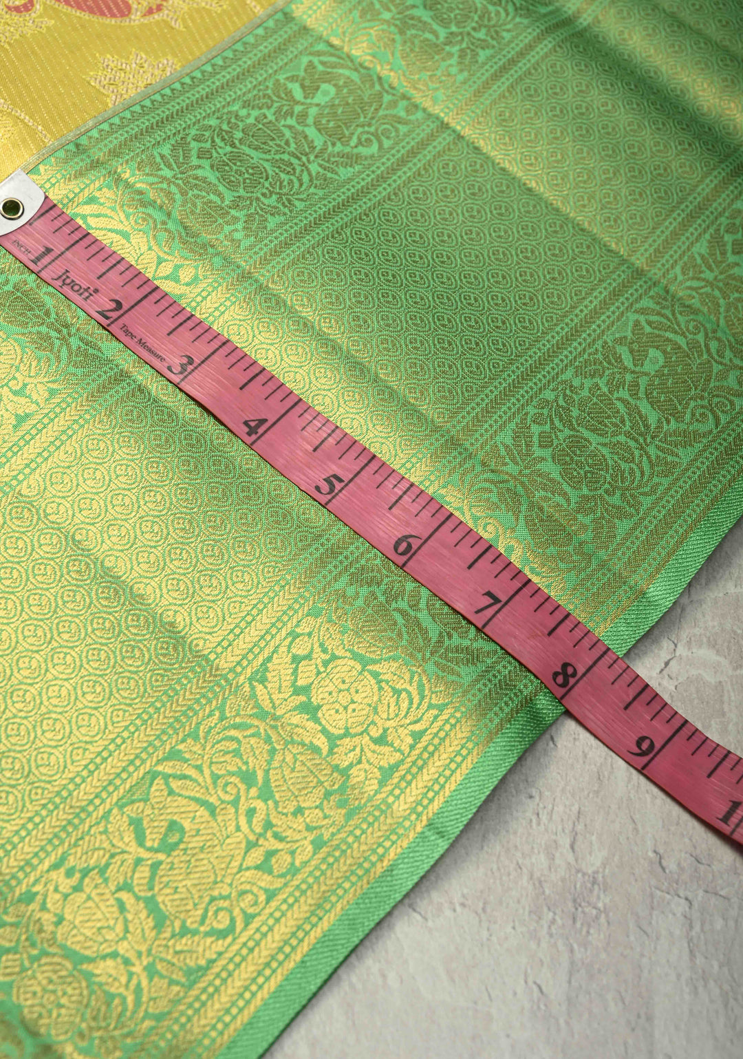 Rangkaat Style on Pure Kanjivaram Tissue Silk Saree with Meenakari Floral Brocade Jaal and Zari Border | SILK MARK CERTIFIED