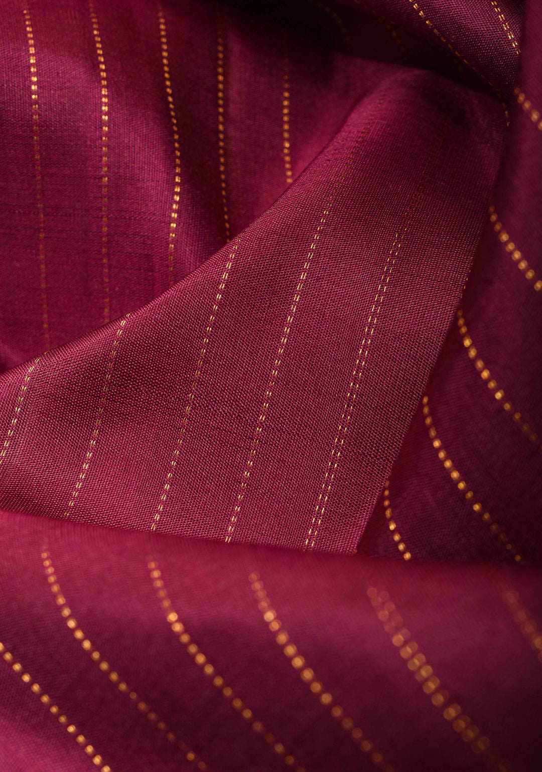 Plum Pure Kanjivaram Silk Saree with Zari Stripes and Contrast Teal Border | SILK MARK CERTIFIED