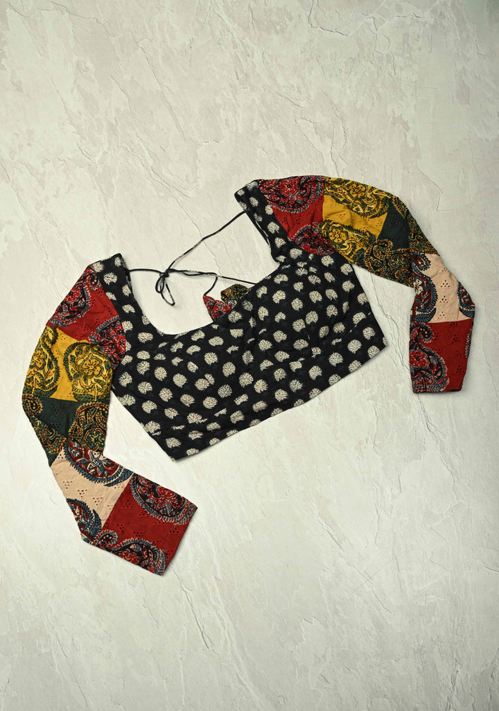 Multicolor Pure Ajrakh on Cotton Hakoba Long Sleeve Blouse