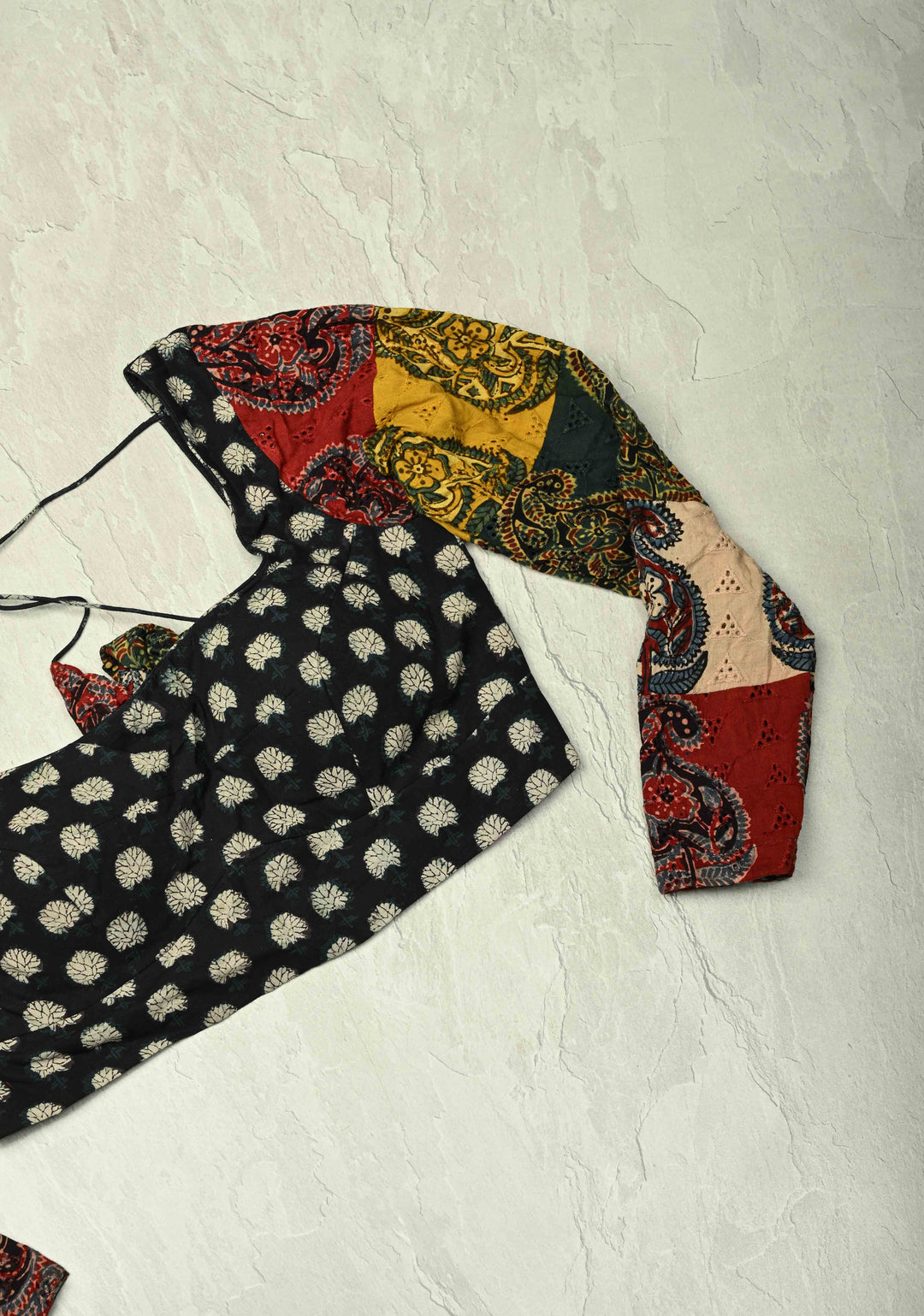 Multicolor Pure Ajrakh on Cotton Hakoba Long Sleeve Blouse