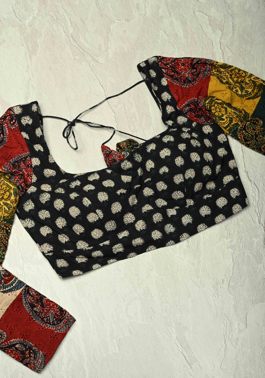 Multicolor Pure Ajrakh on Cotton Hakoba Long Sleeve Blouse