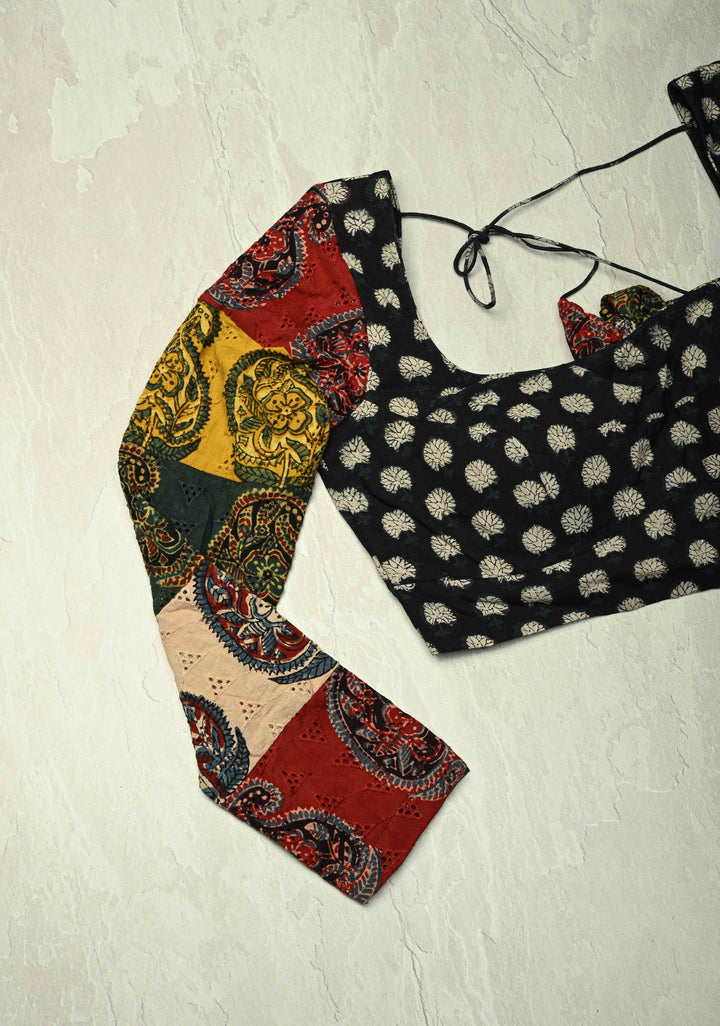 Multicolor Pure Ajrakh on Cotton Hakoba Long Sleeve Blouse