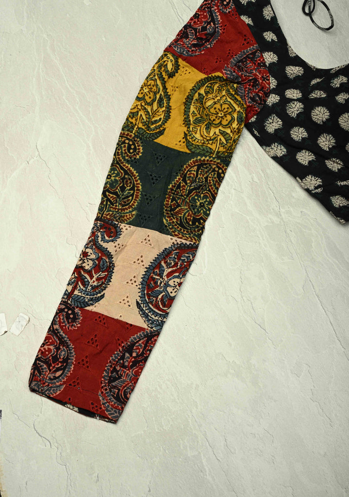 Multicolor Pure Ajrakh on Cotton Hakoba Long Sleeve Blouse