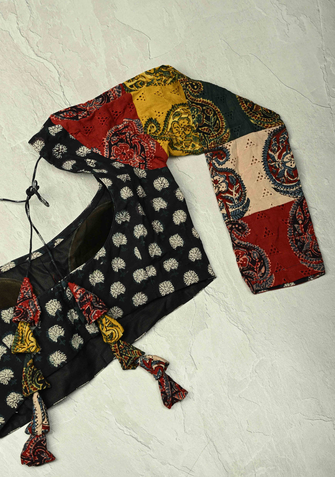 Multicolor Pure Ajrakh on Cotton Hakoba Long Sleeve Blouse