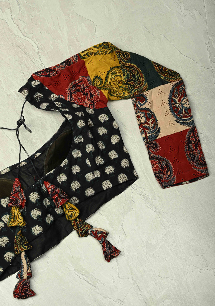 Multicolor Pure Ajrakh on Cotton Hakoba Long Sleeve Blouse