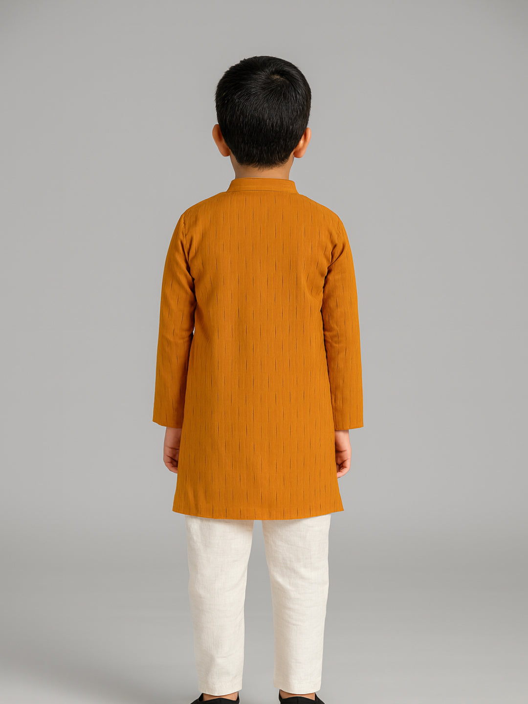 Boys Printed Mandarin Collar Full Sleeves Kurta and Pyjama Set | SHOBITAM
