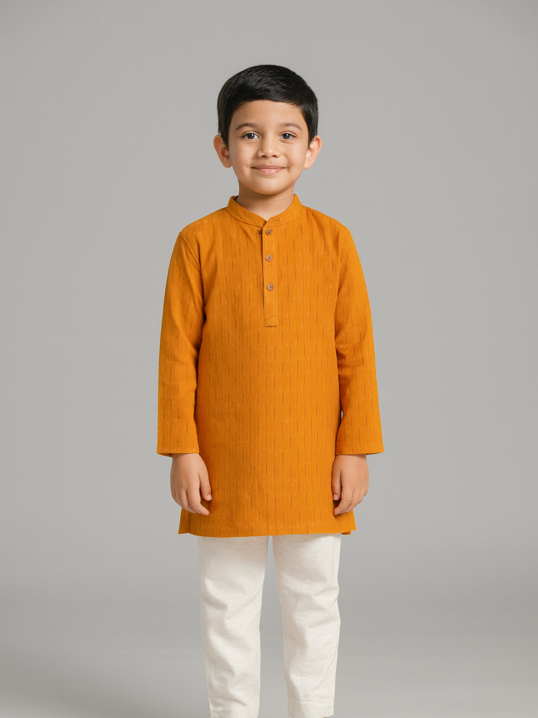 Boys Printed Mandarin Collar Full Sleeves Kurta and Pyjama Set | SHOBITAM