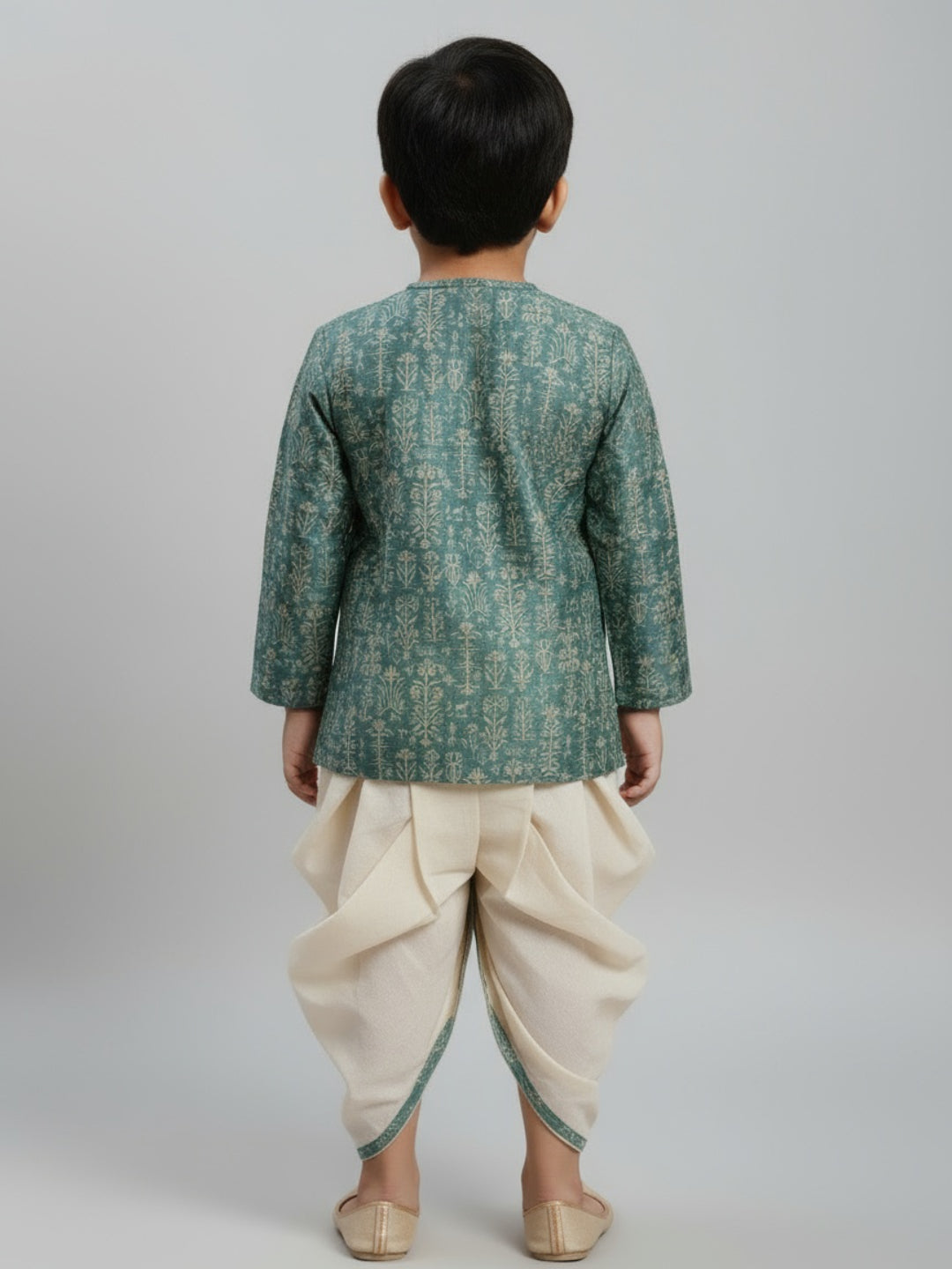 Boys Printed Traditional Ethnic Kurta and Dhoti Set | SHOBITAM
