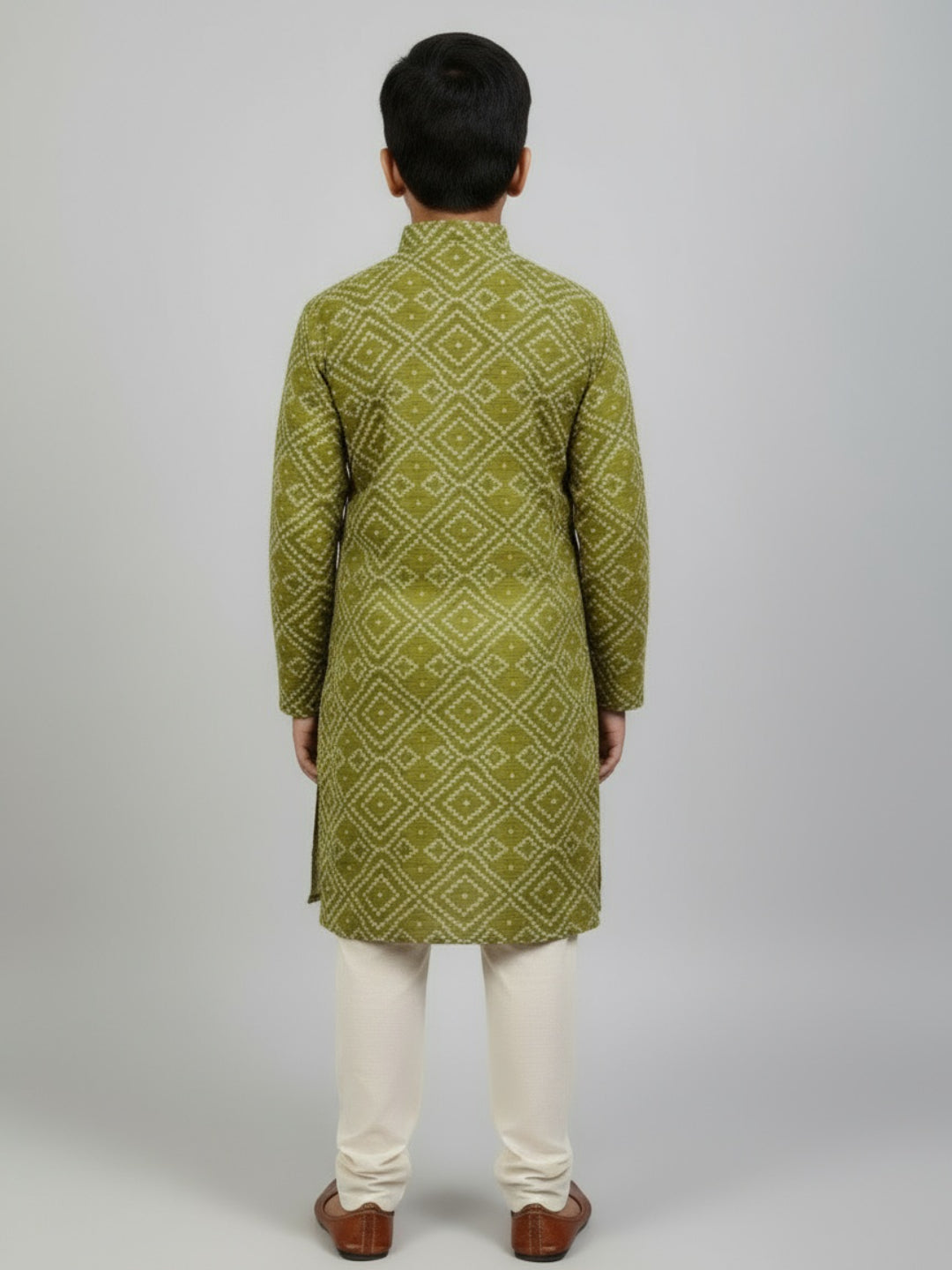 Boys Printed Straight Kurta with Churidar | SHOBITAM