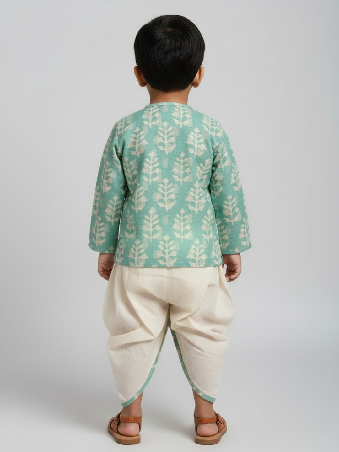 Boys Printed Traditional Ethnic Kurta and Dhoti Set | SHOBITAM