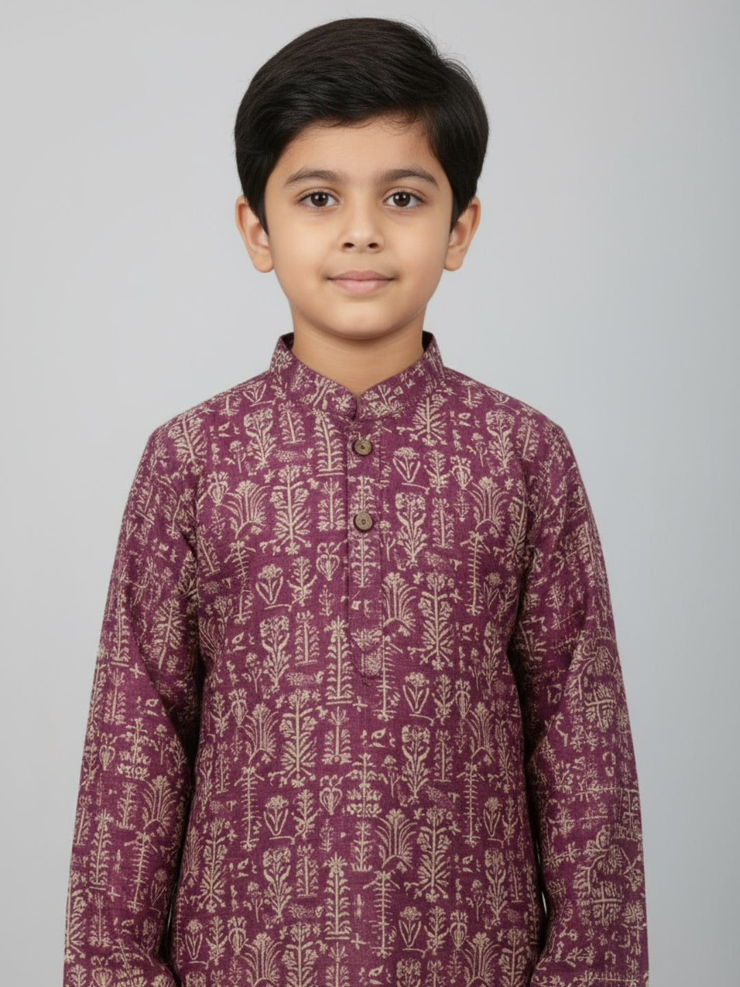 Boys Printed Straight Kurta with Churidar | SHOBITAM