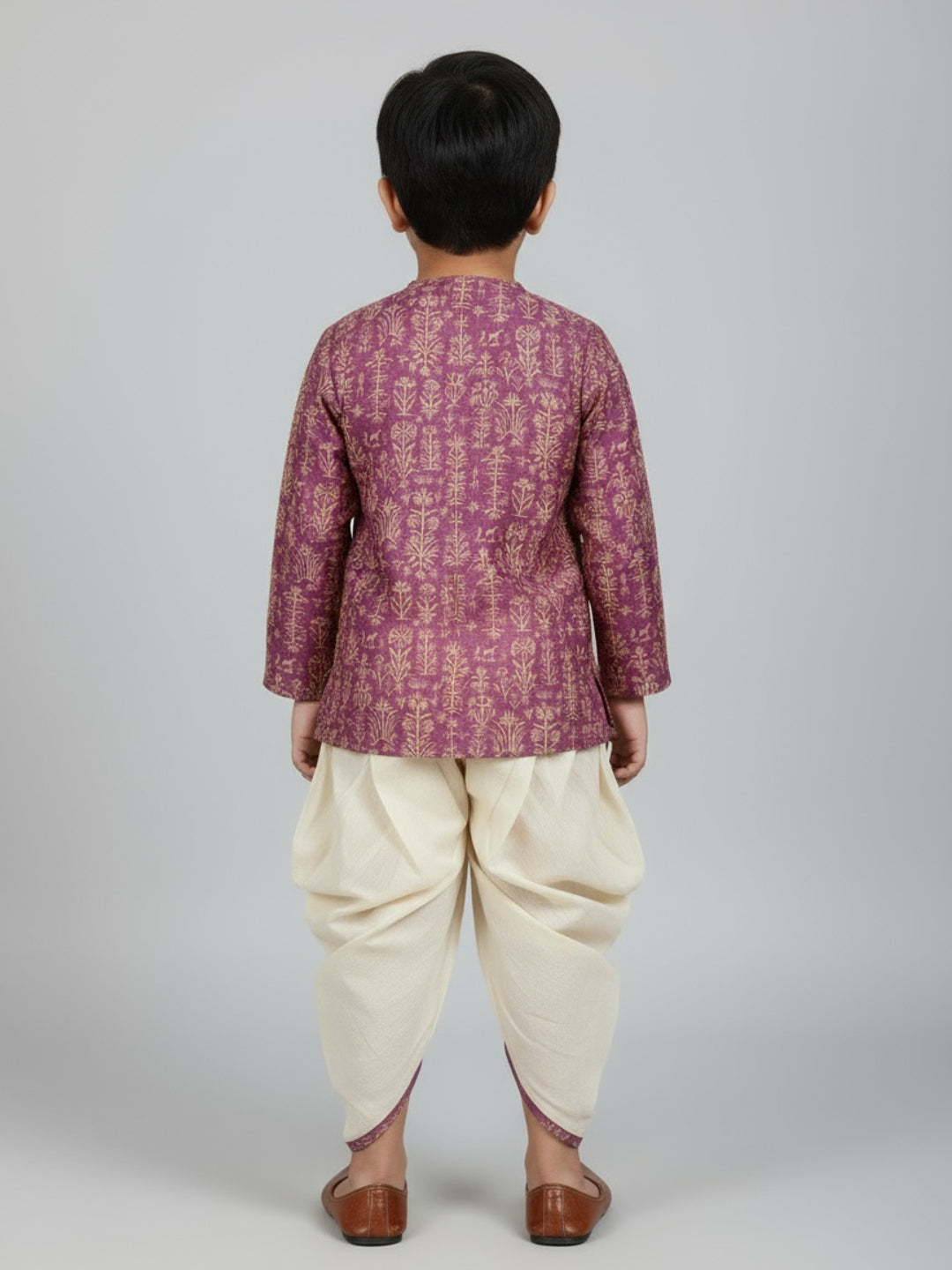 Boys Printed Traditional Ethnic Kurta and Dhoti Set | SHOBITAM
