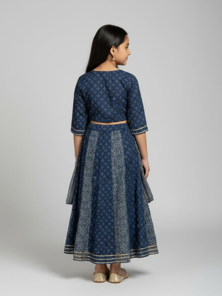 Girls Printed Ethnic Lehenga Choli Set with Dupatta | SHOBITAM